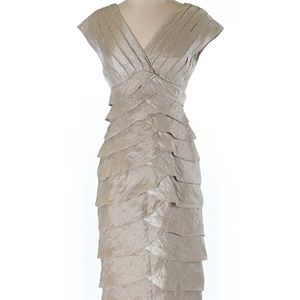 Cache Cocktail Dress in Metallic Gold